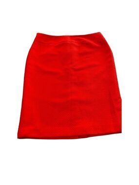 NIPON BOUTIQUE Bright Tangerine color Pencil Skirt Texture size 10